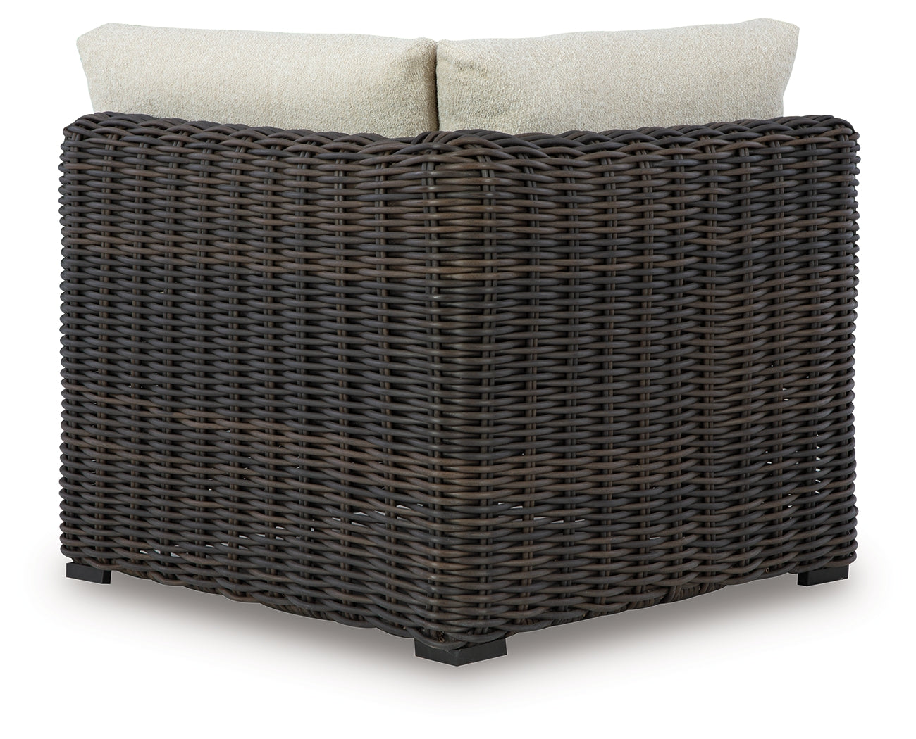 Auburndale Furniture Outlet - Ashley Furniture - Kimora Outdoor - Corner with Cushion / Beige/Dark Brown - P711-877