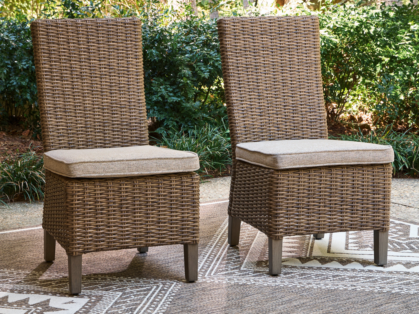 Auburndale Furniture Outlet - Ashley Furniture - Laguna Heights Outdoor - Side Chair with Cushion (Set of 2) / Beige - PCP790-601