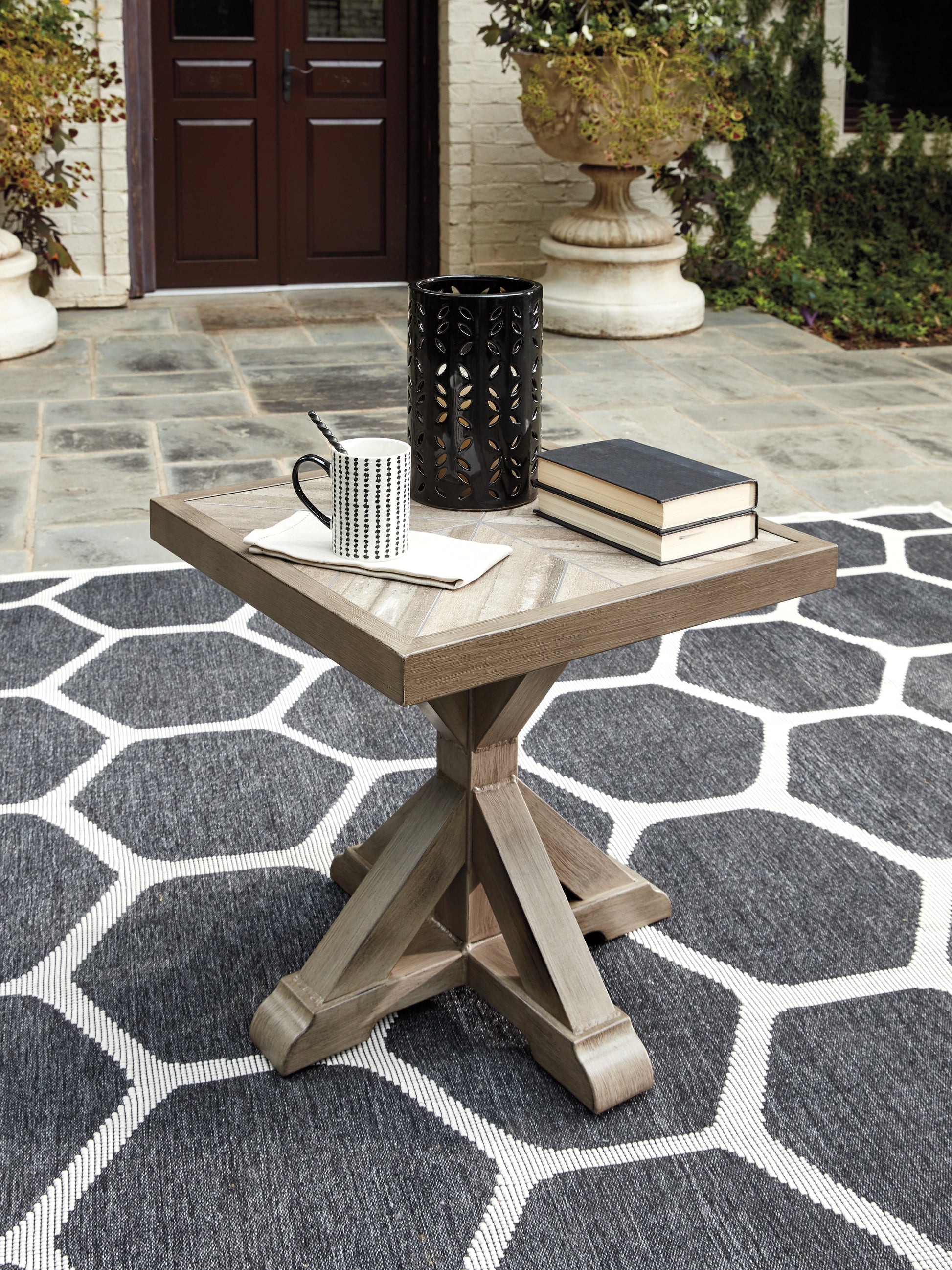 Auburndale Furniture Outlet - Ashley Furniture - Beachcroft Outdoor - Square End Table / Beige - P791-702