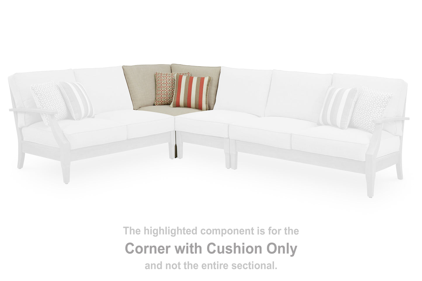 Auburndale Furniture Outlet - Ashley Furniture - Clare View Outdoor - Corner with Cushion / Beige - P801-877