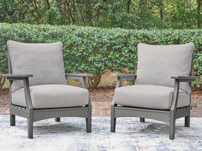 Auburndale Furniture Outlet - Ashley Furniture - Cove Beach Outdoor - Lounge Chair w/Cushion (Set of 2) / Gray - PCP803-820