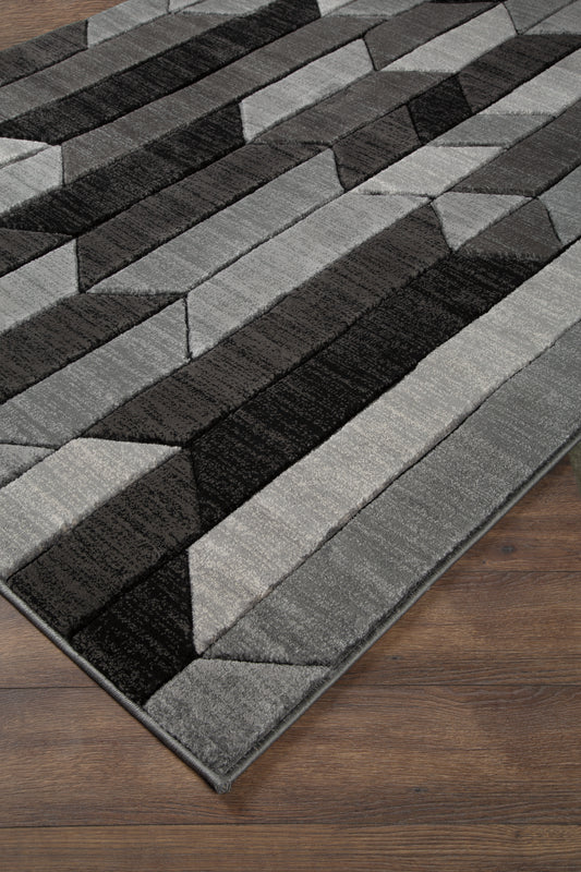 Auburndale Furniture Outlet - Ashley Furniture - Chayse Rug - 5' x 6'7" Rug / Black/Gray - R403462
