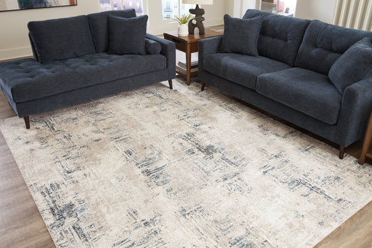 Auburndale Furniture Outlet - Ashley Furniture - Gentor Rug - 8' x 10' Rug / Blue/Ivory - R406521