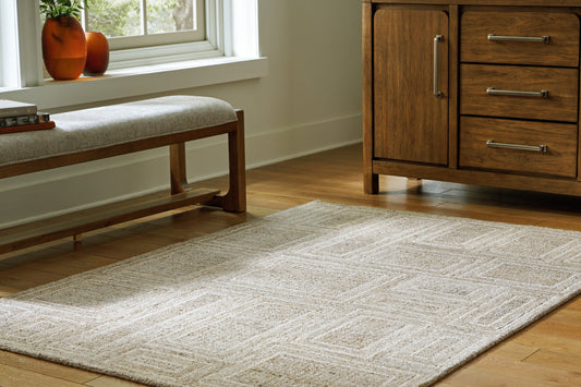 Auburndale Furniture Outlet - Ashley Furniture - Brickburgh Rug - 5' x 7' Rug / Gray/Ivory/Honey - R406902