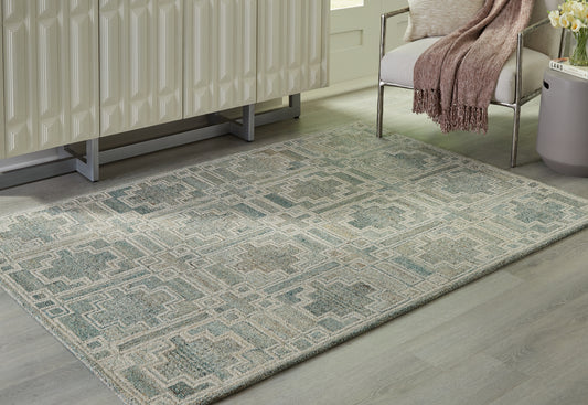 Auburndale Furniture Outlet - Ashley Furniture - Jossland Rug - 5' x 7' Rug / Green/Ivory - R406912