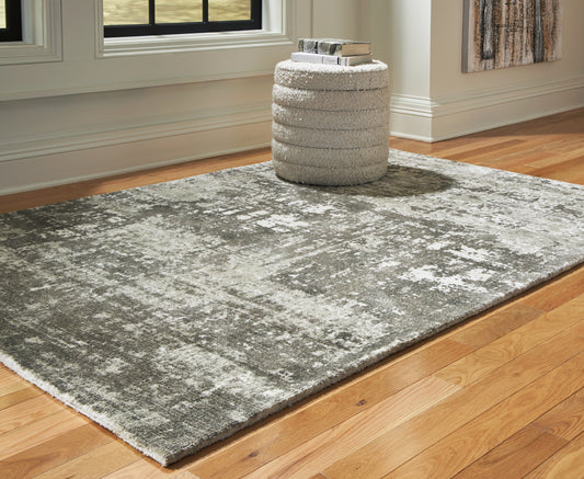Auburndale Furniture Outlet - Ashley Furniture - Valmontic Rug - 5' x 7' Rug / Gray - R406922