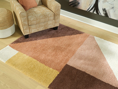 Auburndale Furniture Outlet - Ashley Furniture - Gailmore Rug - 8' x 10' Rug / Cream/Pink/Ocher - R407171