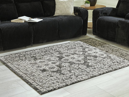 Auburndale Furniture Outlet - Ashley Furniture - Glennisman Rug - Medium Rug / Black/Gray/Ivory - R407272