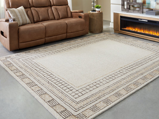 Auburndale Furniture Outlet - Ashley Furniture - Idaman Rug - Medium Rug / Taupe/Brown - R407292