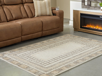 Auburndale Furniture Outlet - Ashley Furniture - Idaman Rug - Medium Rug / Taupe/Brown - R407292