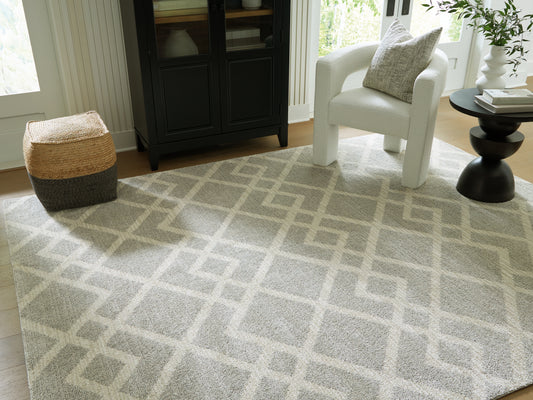 Auburndale Furniture Outlet - Ashley Furniture - Unawick Rug - Medium Rug / Gray/Ivory - R407332