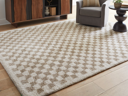 Auburndale Furniture Outlet - Ashley Furniture - Karamen Rug - Large Rug / Taupe/Ivory - R407341