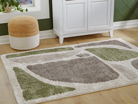 Auburndale Furniture Outlet - Ashley Furniture - Anburgh Rug - Medium Rug / Green/Gray/Ivory - R407352