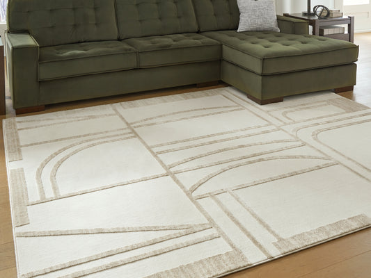 Auburndale Furniture Outlet - Ashley Furniture - Farongrove Rug - 7'10" x 10' Area Rug / Ivory/Beige - R407671
