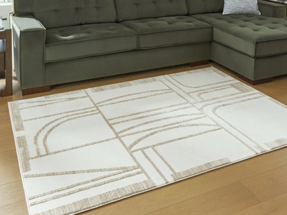 Auburndale Furniture Outlet - Ashley Furniture - Farongrove Rug - 5'3" x 7' Area Rug / Ivory/Beige - R407672