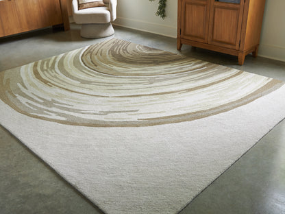 Auburndale Furniture Outlet - Ashley Furniture - Rizwana Rug - 7'6" x 10' Area Rug / Ivory/Brown/Gray - R407761