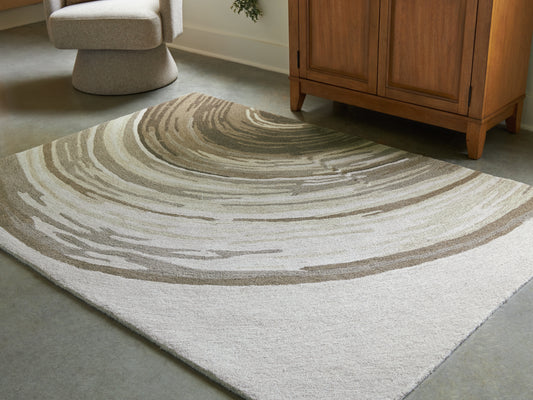Auburndale Furniture Outlet - Ashley Furniture - Rizwana Rug - 5' x 7' Area Rug / Ivory/Brown/Gray - R407762