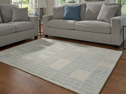 Auburndale Furniture Outlet - Ashley Furniture - Dylanton Rug - 5' x 7' Area Rug / Ivory/Blue - R407812