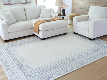 Auburndale Furniture Outlet - Ashley Furniture - Azelhurst Rug - 7'8" x 10' Area Rug / Blue/Ivory/Gray - R407851