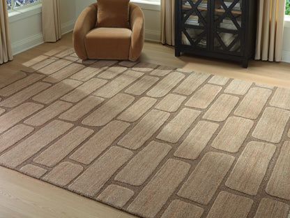 Auburndale Furniture Outlet - Ashley Furniture - Orest Rug - Extra Large Rug / Brown - R407980