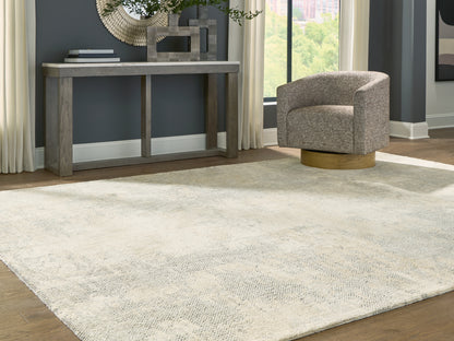 Auburndale Furniture Outlet - Ashley Furniture - Raif Rug - Extra Large Rug / Gray/White/Cream - R408080
