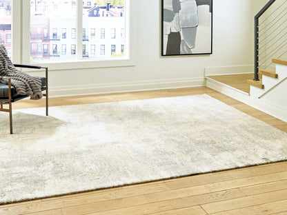 Auburndale Furniture Outlet - Ashley Furniture - Raif Rug - Large Rug / Gray/White/Cream - R408081