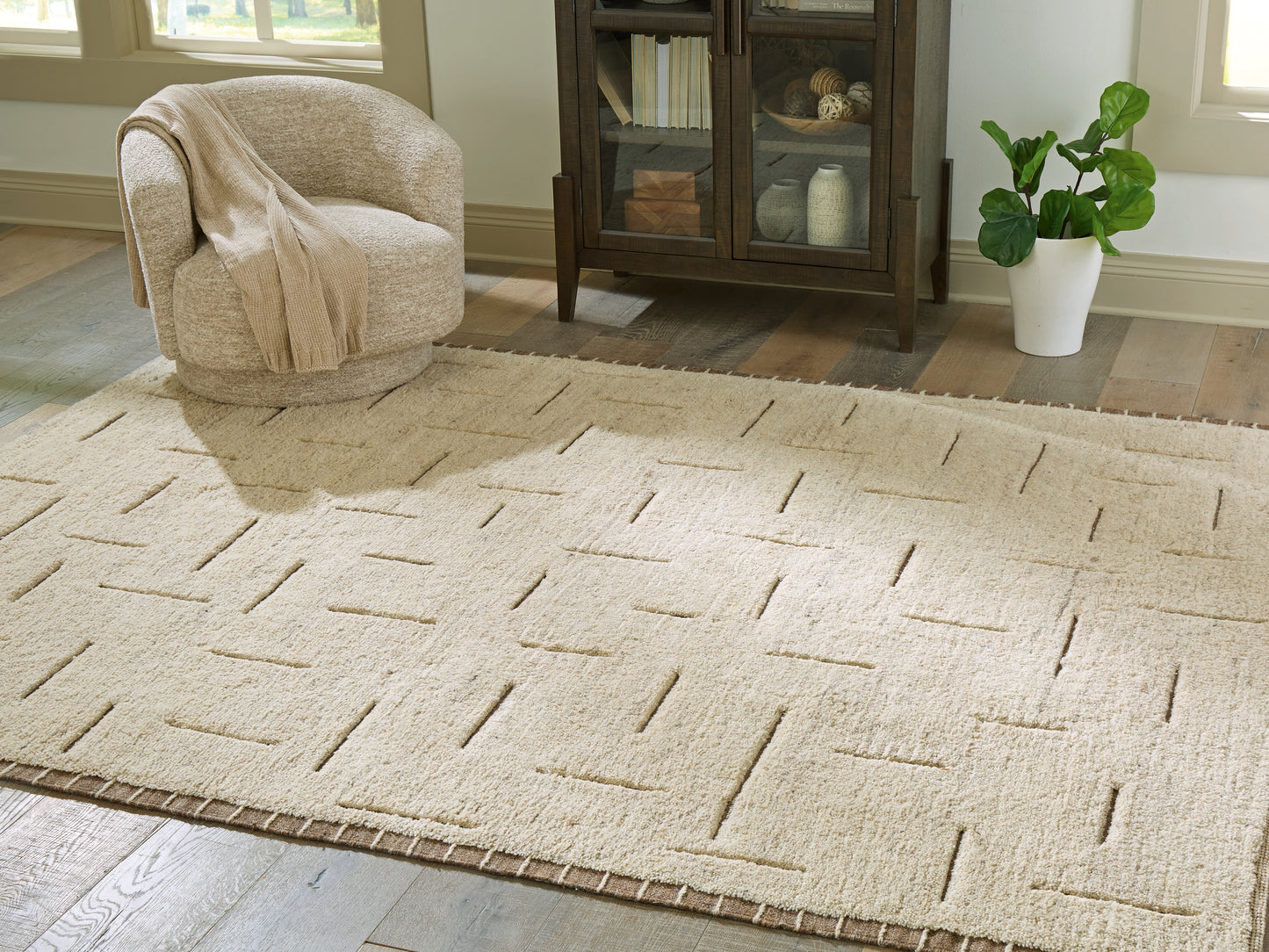 Auburndale Furniture Outlet - Ashley Furniture - Clayman Rug - Large Rug / Beige/Brown - R408341