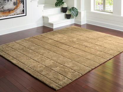 Auburndale Furniture Outlet - Ashley Furniture - Luzmont Rug - Large Rug / Golden Brown - R408371