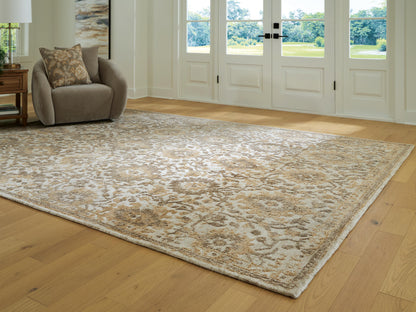 Auburndale Furniture Outlet - Ashley Furniture - Sableridge Rug - Extra Large Rug / Ivory/Taupe/Camel - R408570