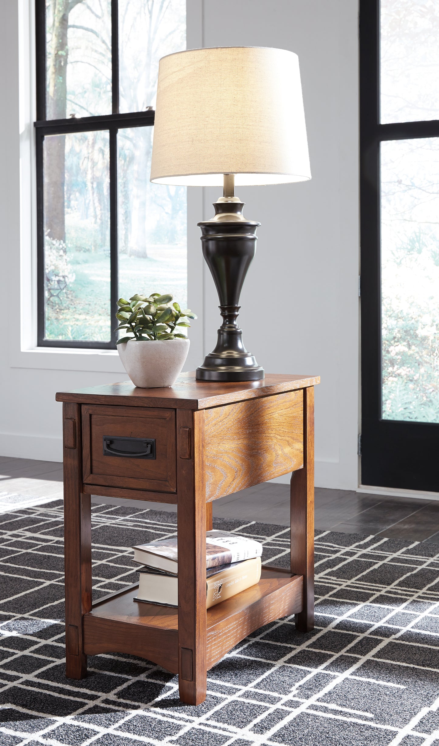 Auburndale Furniture Outlet - Ashley Furniture - Breegin Chairside End Table - Chair Side End Table / Brown - T007-319