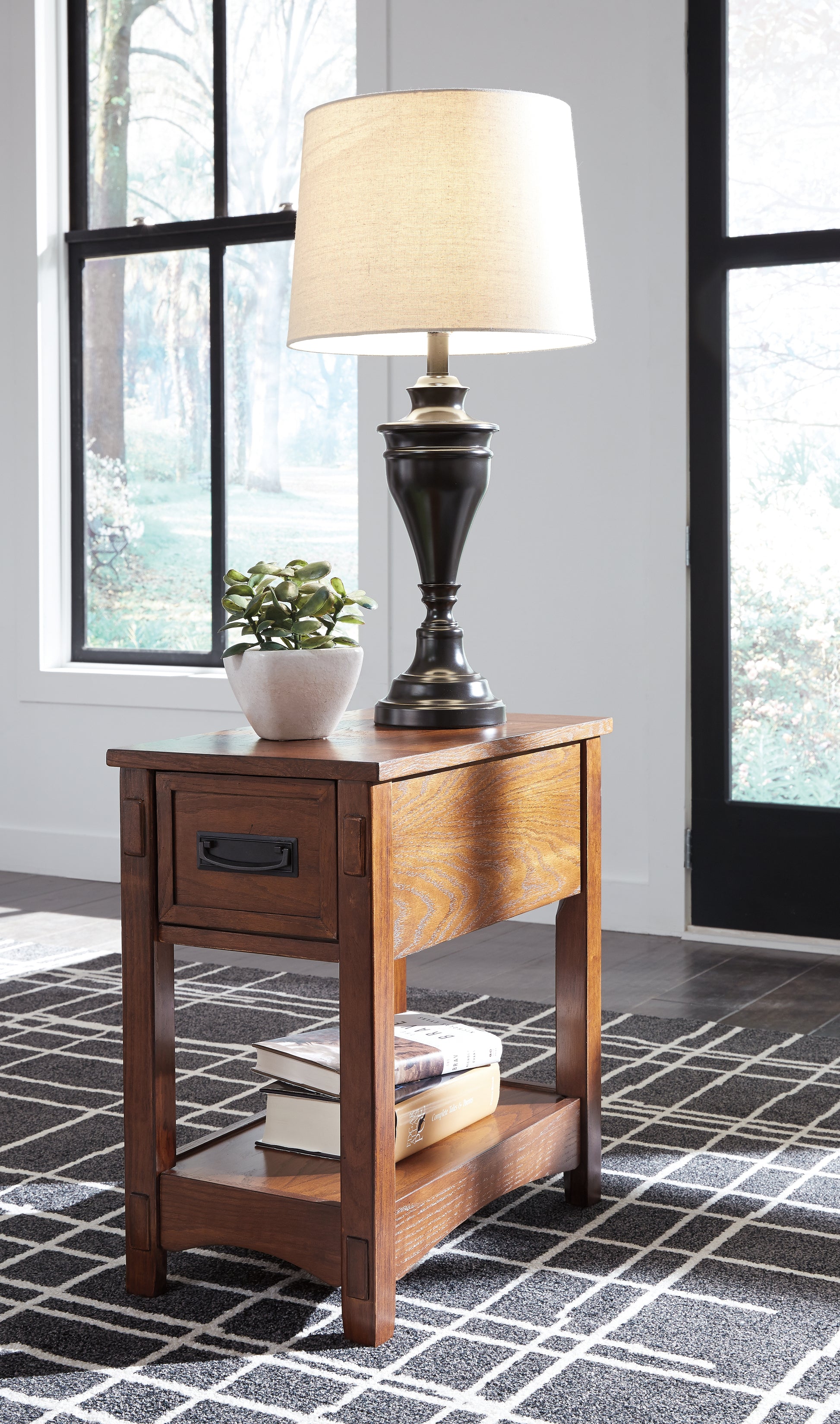 Auburndale Furniture Outlet - Ashley Furniture - Breegin Chairside End Table - Chair Side End Table / Brown - T007-319