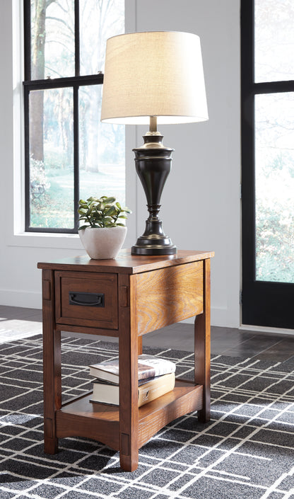 Auburndale Furniture Outlet - Ashley Furniture - Breegin Chairside End Table - Chair Side End Table / Brown - T007-319