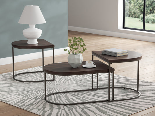 Auburndale Furniture Outlet - Ashley Furniture - Vanmore Table (Set of 3) - Occasional Table Set (3/CN) / Dark Brown - T199-13
