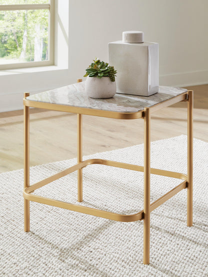 Auburndale Furniture Outlet - Ashley Furniture - Manor Stone End Table - Square End Table - T312-2