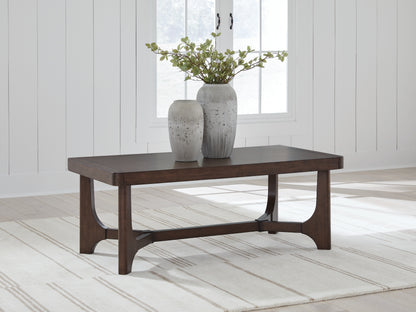 Auburndale Furniture Outlet - Ashley Furniture - Korestone Coffee Table - Rectangular Cocktail Table / Dark Brown - T438-1