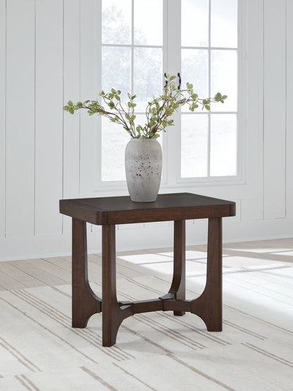 Auburndale Furniture Outlet - Ashley Furniture - Korestone End Table - Rectangular End Table / Dark Brown - T438-3
