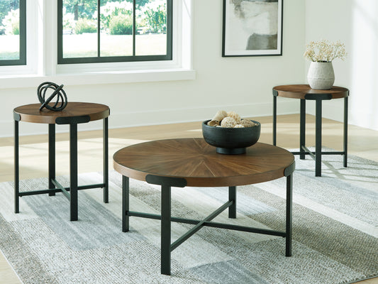 Auburndale Furniture Outlet - Ashley Furniture - Crosstrail Table (Set of 3) - Occasional Table Set (3/CN) / Brown - T483-13