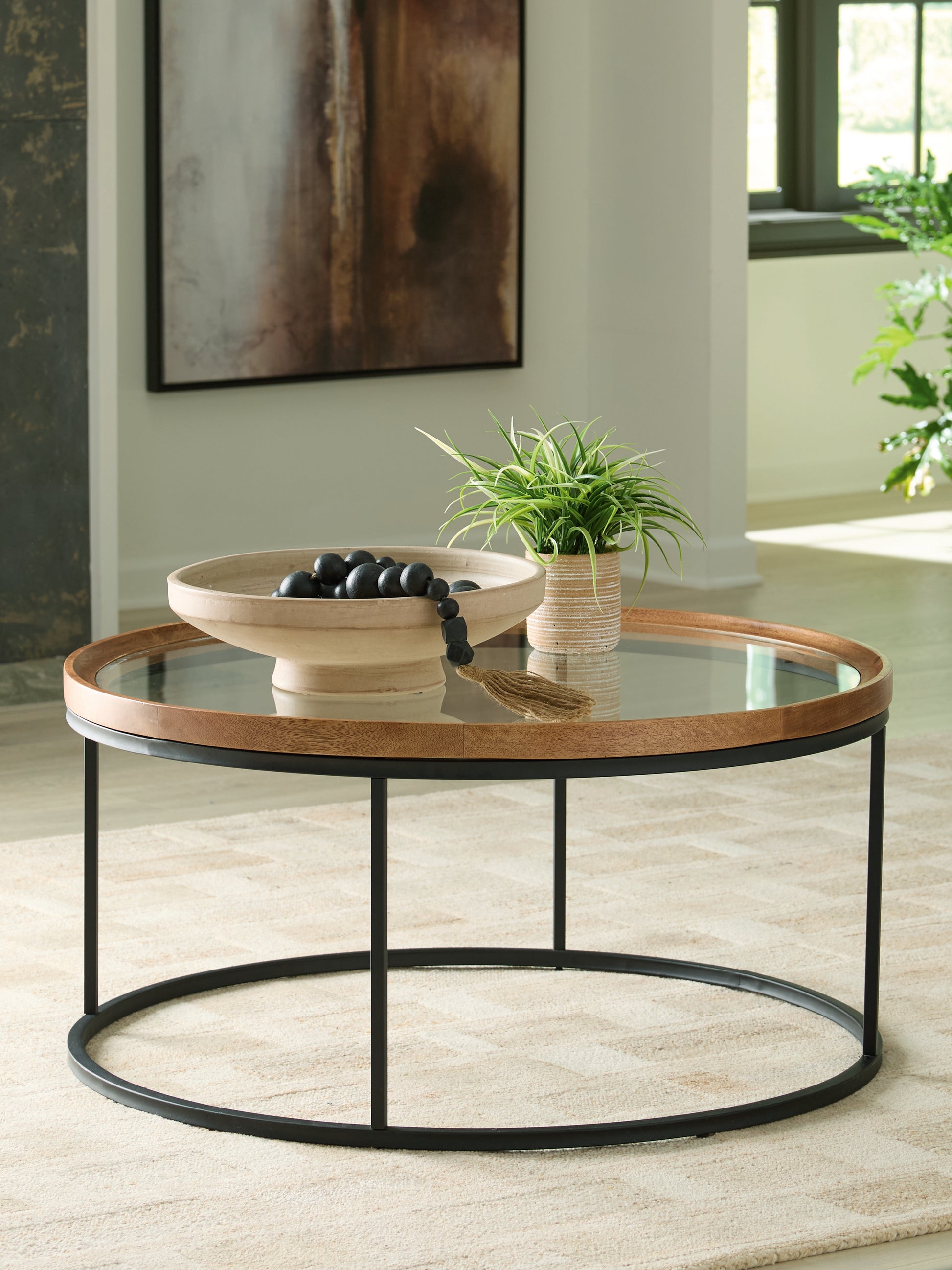 Auburndale Furniture Outlet - Ashley Furniture - Noraluna Coffee Table - Round Cocktail Table - T502-8