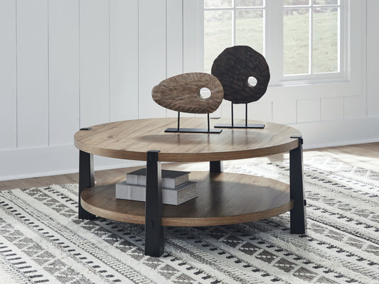 Auburndale Furniture Outlet - Ashley Furniture - Ridgester Coffee Table - Round Cocktail Table - T518-8