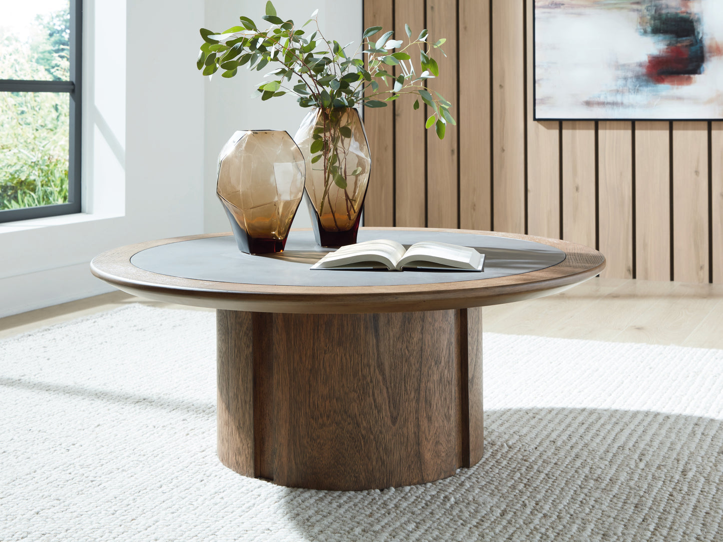 Auburndale Furniture Outlet - Ashley Furniture - Dontayne Coffee Table - Round Cocktail Table - T563-8