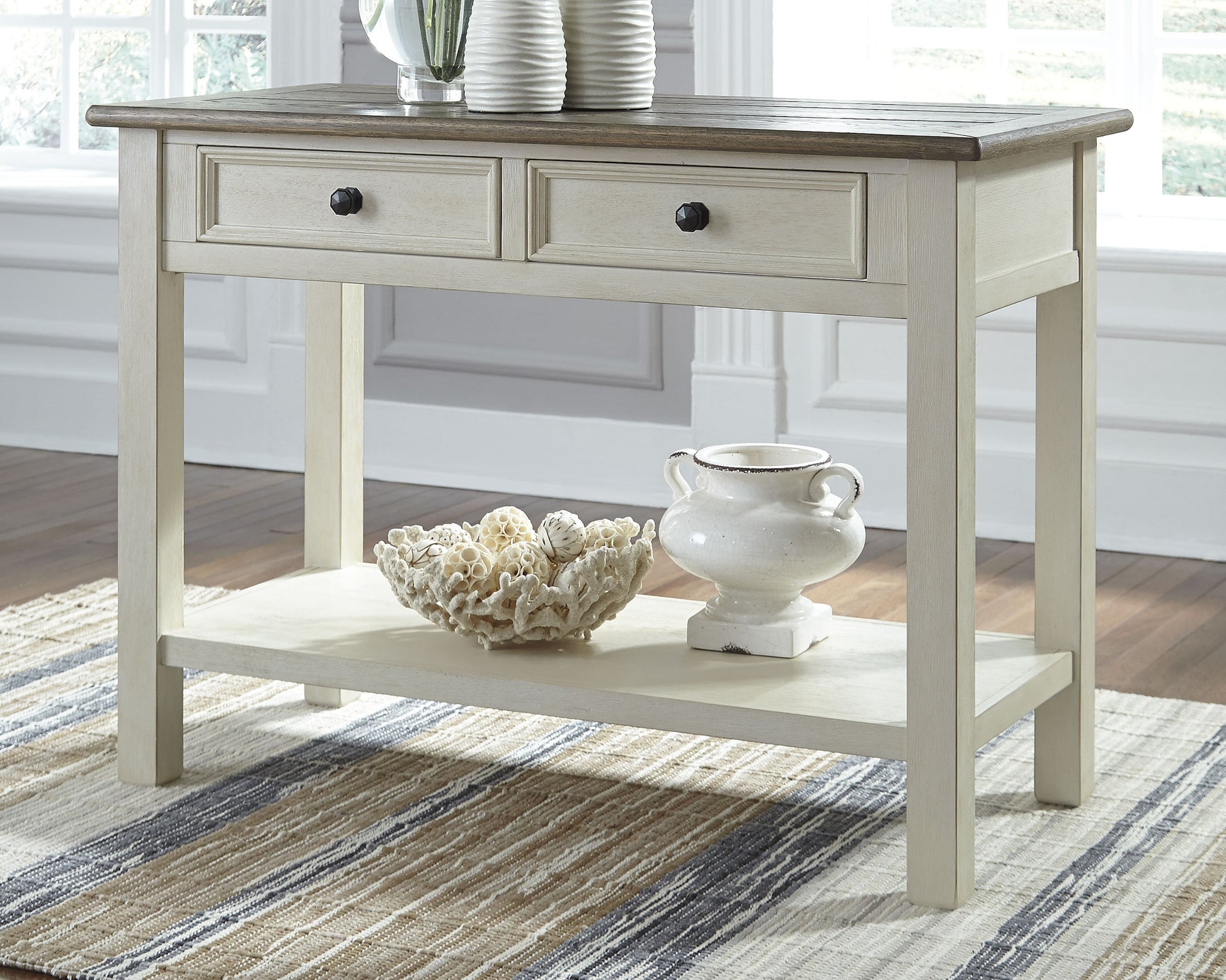 Auburndale Furniture Outlet - Ashley Furniture - Bolanburg Sofa/Console Table - Sofa Table / Two-tone - T637-4