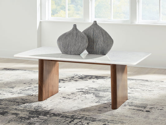 Auburndale Furniture Outlet - Ashley Furniture - Isanti Coffee Table - Rectangular Cocktail Table / Light Brown/White - T662-1