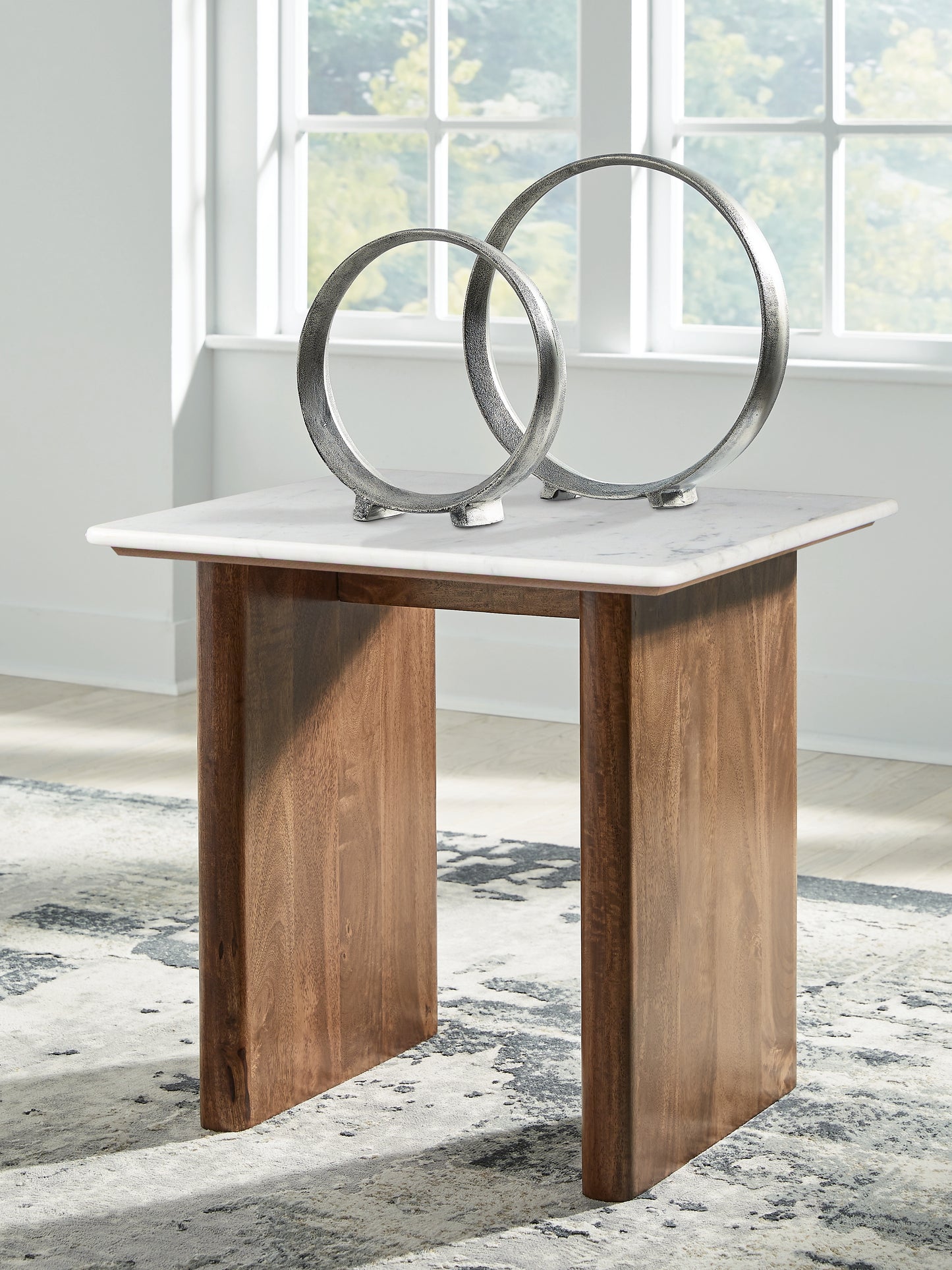 Auburndale Furniture Outlet - Ashley Furniture - Isanti End Table - Square End Table / Light Brown/White - T662-3