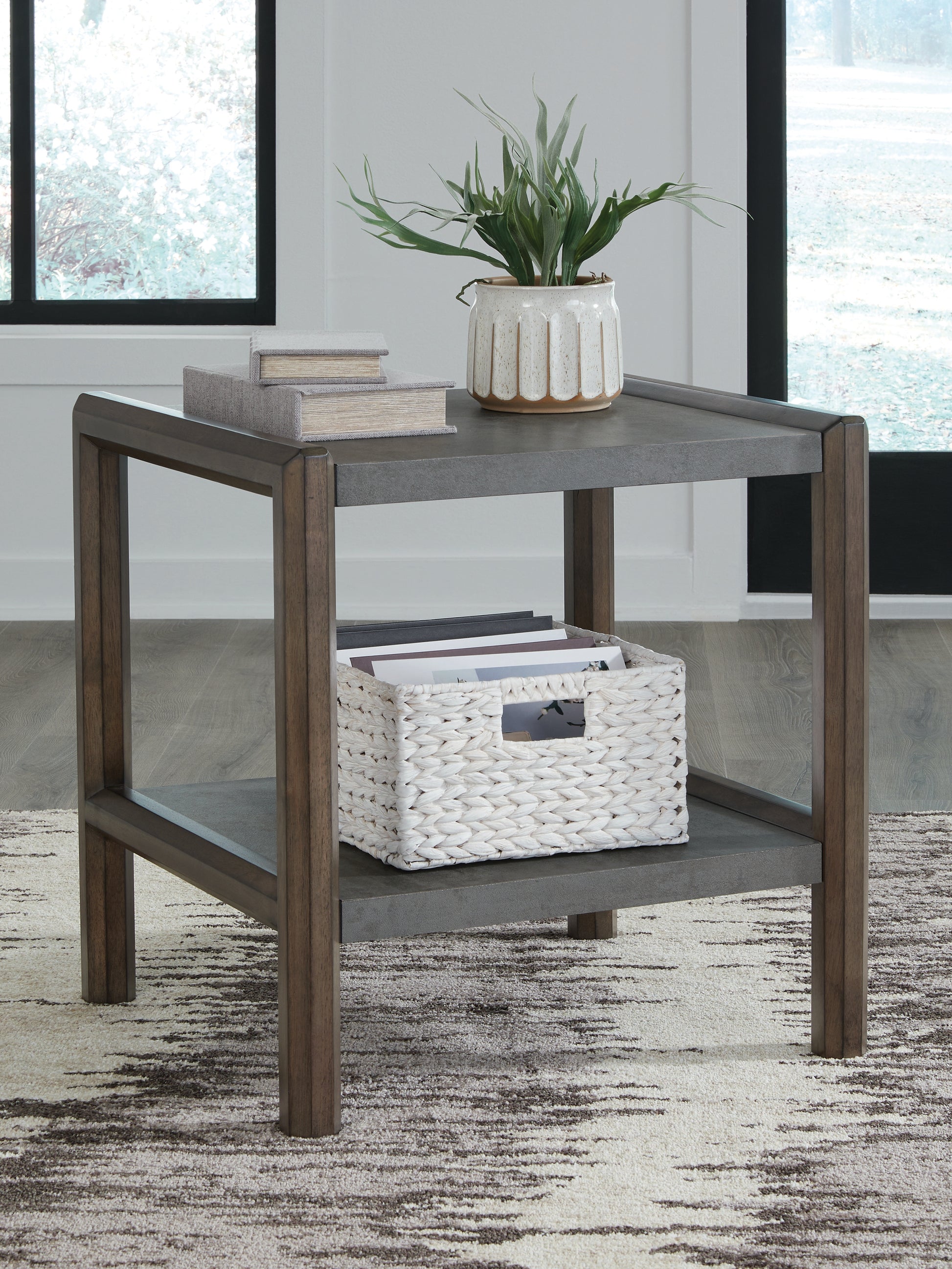 Auburndale Furniture Outlet - Ashley Furniture - Kallenny End Table - Rectangular End Table / Brown/Gray - T669-3