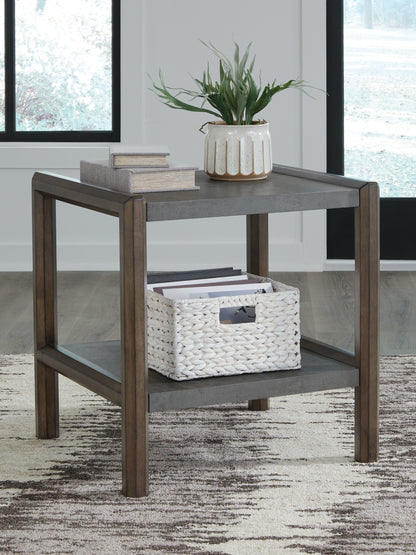 Auburndale Furniture Outlet - Ashley Furniture - Kallenny End Table - Rectangular End Table / Brown/Gray - T669-3