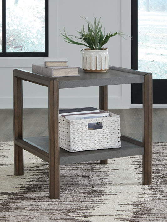 Auburndale Furniture Outlet - Ashley Furniture - Kallenny End Table - Rectangular End Table / Brown/Gray - T669-3