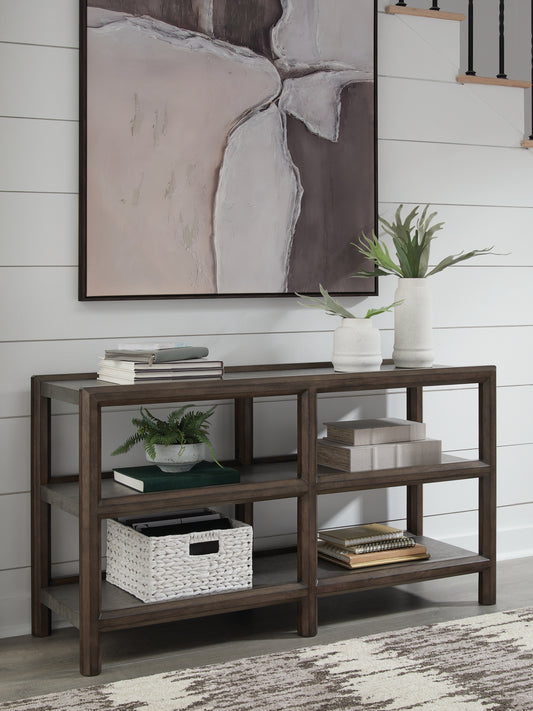 Auburndale Furniture Outlet - Ashley Furniture - Kallenny Sofa Table - Sofa Table / Brown/Gray - T669-4