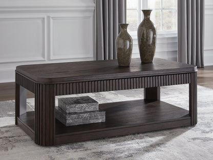 Auburndale Furniture Outlet - Ashley Furniture - Carlibrie Lift-Top Coffee Table - Lift Top Cocktail Table / Warm Brown - T700-9