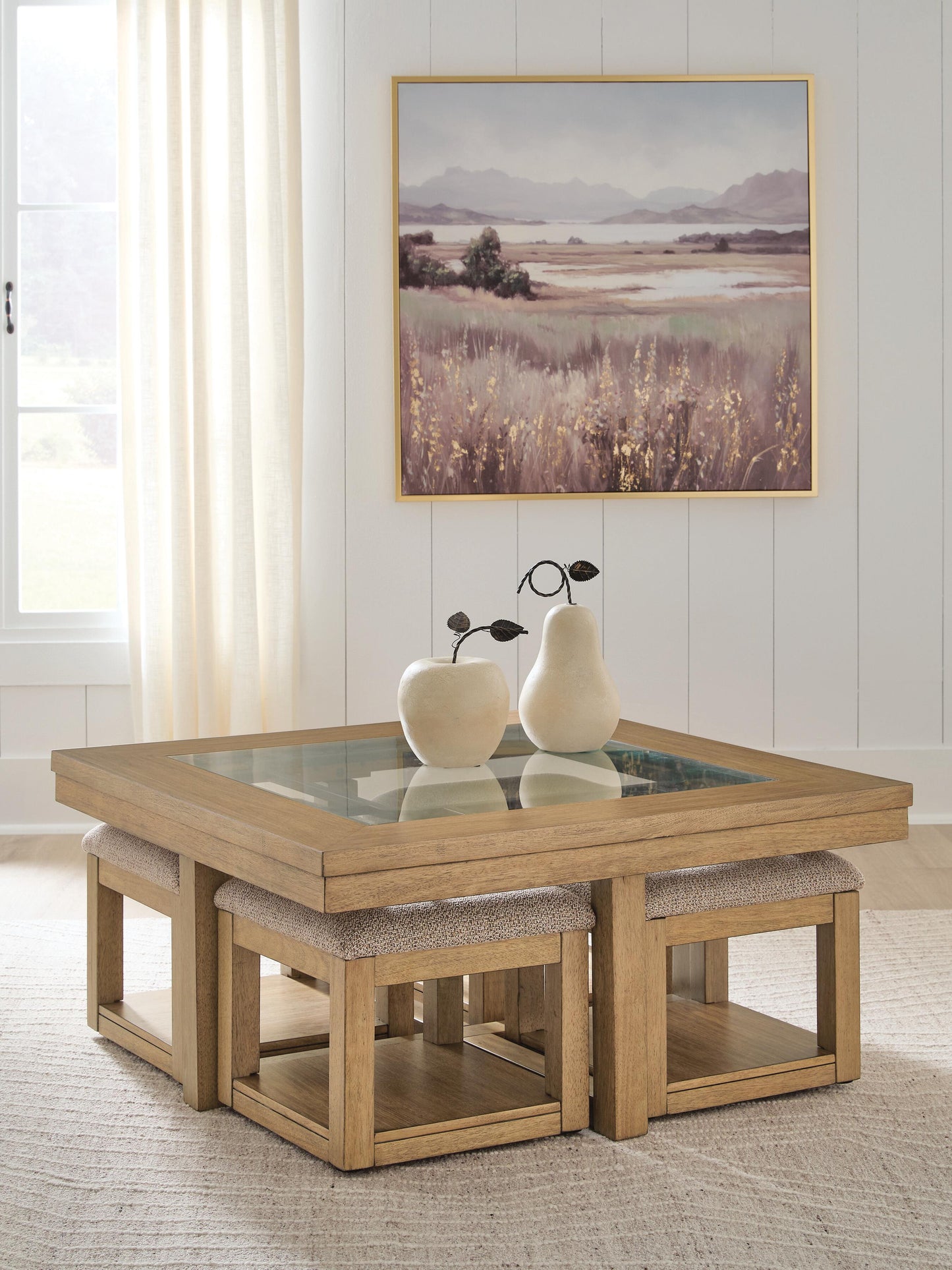 Auburndale Furniture Outlet - Ashley Furniture - Wittenmyer Coffee Table with 4 Stools (Set of 5) - Cocktail TBL w/4 Stools (5/CN) - T794-20