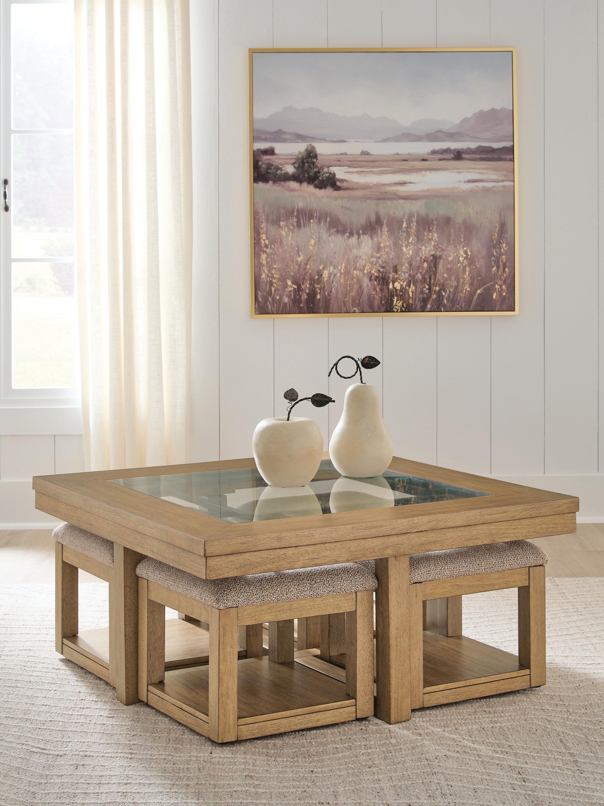 Auburndale Furniture Outlet - Ashley Furniture - Wittenmyer Coffee Table with 4 Stools (Set of 5) - Cocktail TBL w/4 Stools (5/CN) - T794-20
